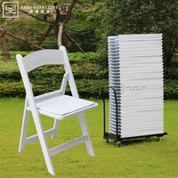 Vente en gros de chaises de banquet pliantes en plastique en résine blanche pour événements en plein air pour hôtels Wimbledon tente de style jardin mariages
