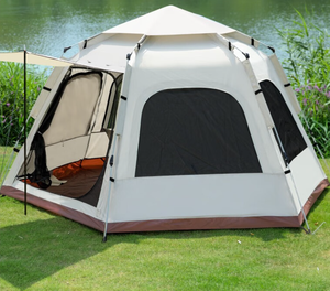 Tenda Esagonale Grande per Esterni Completamente Automatica, Attrezzatura da Campeggio e Escursionismo Resistente e Impermeabile per Gite all'Aperto - Product Image 4