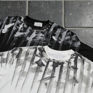 Camiseta Extra Grande para Hombre, 100% Algodón, 240 g/m², Lavada con Ácido, Diseño con Pedrería - Product Image 4