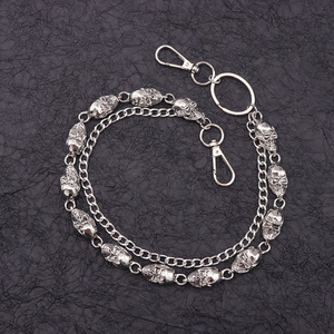 โซ่คาดเอวโลหะรูปหัวกะโหลกสองชั้นสไตล์พังก์ฮิปฮอปเครื่องประดับแฟชั่นสำหรับสวมใส่ทุกวัน - Product Image 4