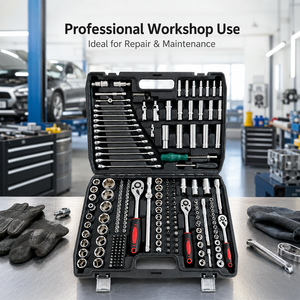 Kit d'outils de mécanique automobile ultra-portable de qualité supérieure 216 pièces, ensemble tout-en-un Cr-V, entretien de voitures, de vélos et de motos, caractéristiques combinées - Product Image 3