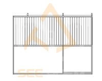 Panneaux de box pour chevaux d'extérieur Seepoem 12x12 pieds, structure en acier galvanisé, remplissage en contreplaqué HDPE noir, garantie de 2 ans, utilisation facile