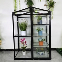 Serre en aluminium avec étagères intégrées pour plantes, petite serre de jardin extérieure pour la culture de fleurs et de légumes