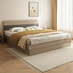 Economical Commercial 3 Star Hotel <b>Bed</b> Minimalist Solid Wood <b>Bed</b> <b>Frame</b> with Low-Profile <b>Platform</b> Base & Headboard - Product Image 4
