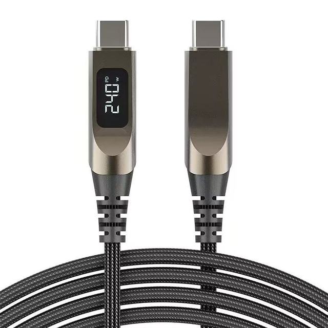 Hot Selling Nylon Braided 240W Super Fast Charging PD Data Cable 2m USB Type C Zinc Alloy Charger for iPhone IOS Apple Samsung