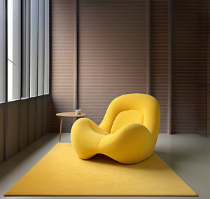 Tapis en laine touffeté à la main riche jaune Design moderne abstrait doux pour bureau à domicile salon chambre d'enfants 4*6 5 * tailles haute pile - Product Image 6