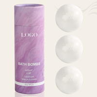 Ensemble cadeau de bombes de bain moussantes naturelles faites à la main, relaxantes, aromathérapie, vanille et lavande, 30 g * 3, avec boîte cadeau