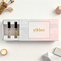 Boîte à tiroir pliante personnalisée avec ruban doré, boîte d'emballage pour flacon de parfum, kit de découverte de parfums avec 5 variétés de senteurs