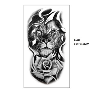 Tatouages temporaires noirs pour le haut du <span class=keywords><strong>bras</strong></span>, <span class=keywords><strong>Lion</strong></span>, Tigre, Serpent, Hibou, autocollants de <span class=keywords><strong>tatouage</strong></span> factices imperméables, autocollants d'art corporel longue durée pour hommes - Product Image 6