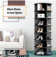 Porte-chaussures rotatif à 360°, organiseur de chaussures et de sacs avec 7 étagères, design moderne, gain de place pour le rangement domestique