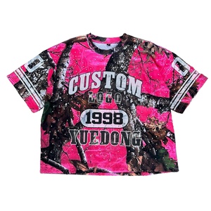 Camiseta estampada con gráfico personalizado por sublimación, ropa de calle con hombros caídos, camisetas en blanco, camiseta recortada de gran tamaño para hombre - Product Image 1