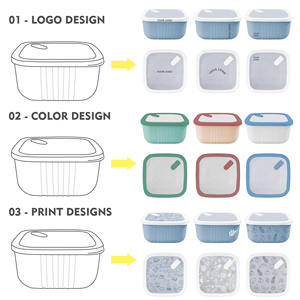 Congelatore a microonde sicuro ciotole da portata con coperchi per avanzi di preparazione del pasto frigo organizzazione chicchi secchi - Product Image 6