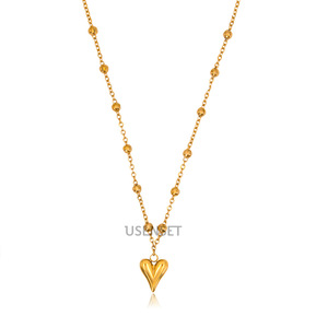 Rench-gargantilla de oro auténtico de 18K, gargantilla de oro auténtico de 18K Chapado en acero inoxidable - Product Image 1