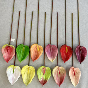 Meichun ใบบัวแบบนิ่มขนาดใหญ่ลายดอกบัวสีแดงหน้าวัวสำหรับตกแต่งเค้าโครงงานแต่งงานคู่<span class=keywords><strong>ม</strong></span>ือจัดดอกไม้ประดิษฐ์ - Product Image 6