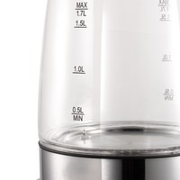 Bouilloire électrique en verre borosilicate pour le thé, avec thermostat, 1,7 L, sans fil, avec contrôle de la température