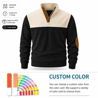 Sweat-shirt décontracté pour homme à col montant semi-zippé, coupe ample, manches longues, color block, tailles S-3XL, 4 couleurs, marque privée, OEM clé en main