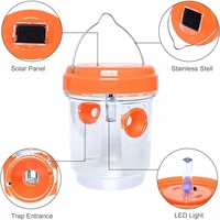 Trampa para Abejas Reutilizable con Energía Solar, Asesino de Avispas Colgante para Exteriores con Luz LED UV, Asesino de Insectos Voladores para Interiores y Exteriores