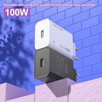 Chargeur USB ultra-rapide 100W pour téléphone portable, adaptateur secteur USB 100W à charge rapide