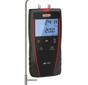 Micromanomètre portatif KIMO MP120, pression différentielle 1000 Pa, vitesse de l'air 0-40 m/s, écran LCD rétroéclairé, IP54, maintien des données, Min/Max - Product Image 5