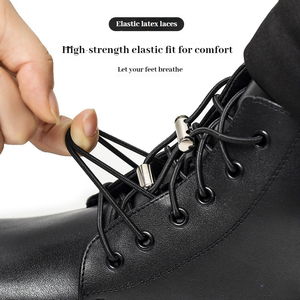 Olian No-tie Laces Men High-top Shoes Martin Boots Lazy Shoes Buckle Women's Black <strong>Brown</strong> Elastic Elastic Round <strong>Shoelace</strong> - Product Image 3