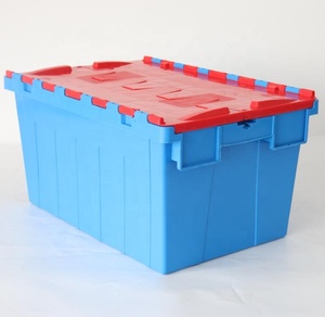 Warehouse heavy duty large industrial storage turnover moving tote plastic crate with lids