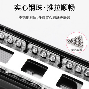 Three-Section Buffer Slide Rail 18 In Metal Silent Damping For <b>Cabinet</b> Drawer - Product Image 4