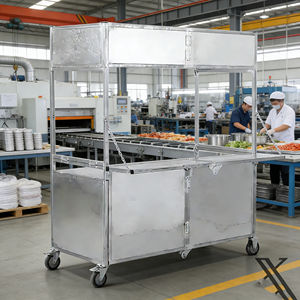 Carrito de Comida Portátil Plegable de Acero Inoxidable con Ruedas, Resistente a la Corrosión, con 4 Ruedas, Garantía de 2 Años, para Helados, Hot Dogs, Café y Otros Alimentos - Product Image 2