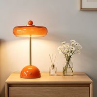 Lampe de table sans fil à chargement USB avec abat-jour en verre, lampe de chevet rétro simple à base métallique, lampe d'ambiance créative pour chambre et café