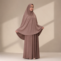Vêtements islamiques de mode musulmane personnalisés, abaya avec ensemble khimar, tissu jersey de qualité supérieure, hijab long élastique, khimar