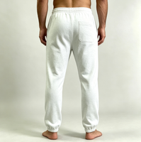 Pantalon en molleton blanc personnalisé pour homme, taille élastique, coupe droite ajustée, jambe étroite, style baggy, pantalon et pantalon long pour homme