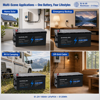 Batería LiFePO4 de 51.2V 100Ah con BMS de 100A, Carga Rápida 0.5C, Amplio Rango de Temperatura, IP65, para Uso Solar, RV, Marino, Sistemas de Respaldo Doméstico
