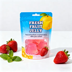 ג 'לי אריזת מזון מותאם אישית, ג' לי בשר בקר, אגוזים, נייר אלומיניום שוקולד סטנד אפ שקיות ziplock עם חלון ברור רוכסן - Product Image 5