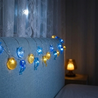 Neue Outdoor Wasserdichte 20-LED Seestern-förmige Batteriebetriebene Plastik Silber Kupferdraht Lichterkette für Weihnachten Party Hochzeit