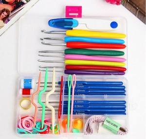 क्विकी 16-टुकड़ा क्रॉकेट हुक सेट सिलाई किट के लिए सुई कला बुनाई शिल्प बुनाई धागे प्लास्टिक सिलाई उपकरण - Product Image 3