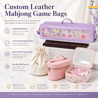Sac bandoulière de luxe en cuir PU pour Mahjong américain, étui de transport portable pour tuiles de Mahjong avec fenêtre transparente