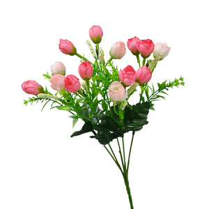 Bouquet de roses artificielles Dongchen Crafts, 15 têtes, rose champagne, fleurs en soie, décoration de mariage à domicile, style minimaliste - Product Image 5