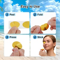 Protection des yeux pour lit de bronzage - Autocollants pour les yeux pour la protection UVA/UVB - Transparent, sans sangle - Doré