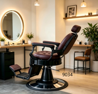 Fauteuil de Barbier Ergonomique Moderne en Métal Inclinable avec Appui-tête, Design Unisexe pour Salons et Espaces de Loisirs, Emballage pour Envoi Postal