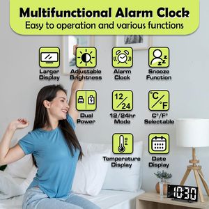 Curved Screen Snooze Function Digital Table Desk <b>Clock</b> Large Screen <b>LED</b> Mirror Desk <b>Clock</b> Reloj Silent Alarm <b>Clock</b> - Product Image 2