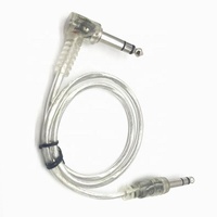 Câble audio stéréo de connecteur de prise coaxiale transparente de 6.35mm à 6.35mm avec gaine en PVC pour microphone