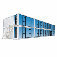 Maisonnette modulaire élégante et minimaliste, maison préfabriquée en conteneur, espace de vie à double étage, suite d'hôtes portable