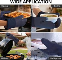 Gants de cuisine en silicone résistants à la chaleur, avec logo personnalisé, résistants à 500 degrés, imperméables, rembourrage en polyester, lavables en machine