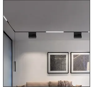 Vendita calda Smart 48V luci a binario magnetiche 48V sistema di illuminazione a binario a Led sistema di binario magnetico a griglia da incasso a superficie