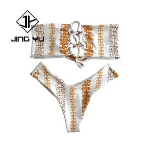 ชุดว่ายน้ำบิกินี่ลายฮาวายแบบสายรัด ผลิตจากโรงงานขายส่ง รับผลิตตามแบบ OEM ชุดว่ายน้ำไนลอน - Product Image 3