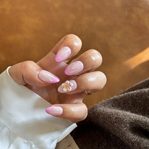 Uñas Postizas Hechas a Mano <span class=keywords><strong>con</strong></span> Diseño de <span class=keywords><strong>Flores</strong></span> Secas, Efecto Ojo de Gato, <span class=keywords><strong>Flores</strong></span> 3D, <span class=keywords><strong>Manicura</strong></span> <span class=keywords><strong>Francesa</strong></span>, 10 Piezas - Product Image 2