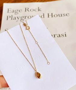 Xinfly Hot Minimalist Jewelry 18K <b>Gold</b> Wholesale Custom Water Drop <b>Pendant</b> Women <b>Solid</b> <b>Gold</b> Necklace - Product Image 2