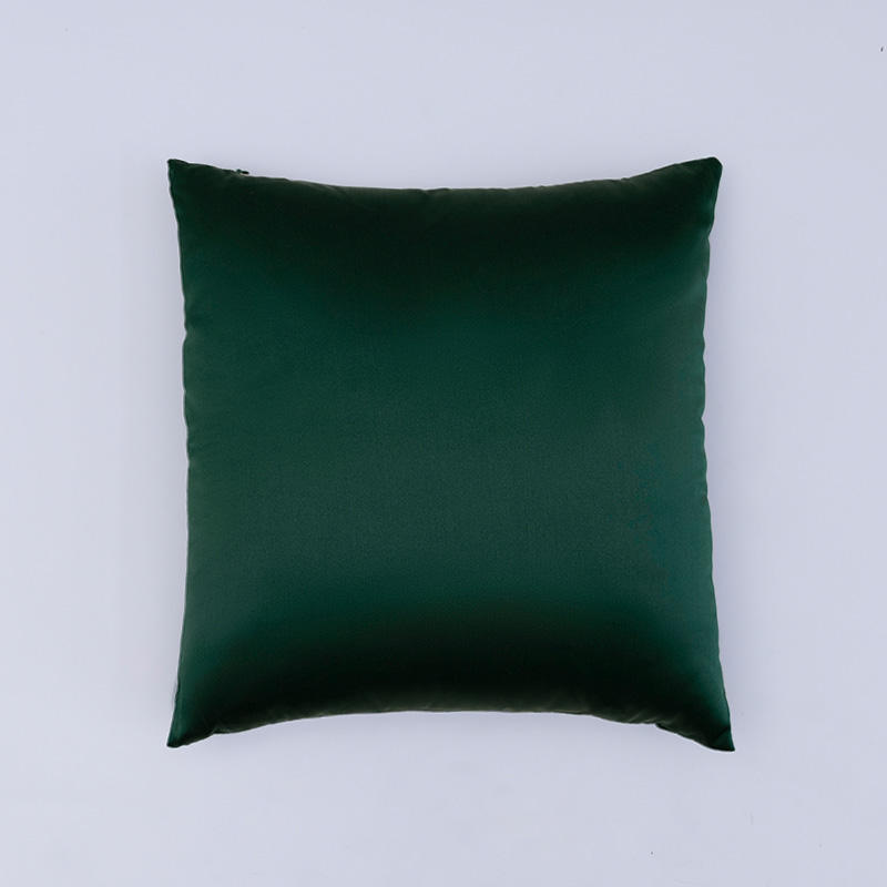 หมอนอิงหลังผ้าไหม 19 มม. สีเขียวป่า