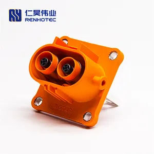 Header Busbar Lug Hvil High Voltage Auto Connectorsfor Electric Vehicle System Shield Cable 2pin 6mm Plastic Straight Socket