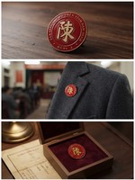 Émail dur rouge personnalisé, électroplaqué, antique, pour texte en or gaufré, nom de famille chinois, texte vietnamien, commémoratif de clan