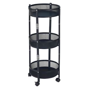 Estante de almacenamiento plegable para cocina de 3 niveles con ruedas, cesta de malla móvil para verduras, frutas y utensilios de cocina - Product Image 3